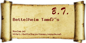 Bettelheim Tamás névjegykártya